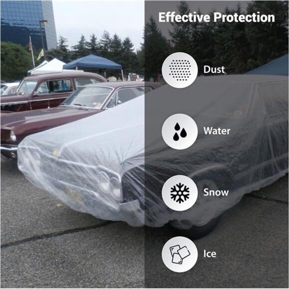 West Lake Universal Clear Disposable Car Cover for SUV, Sedan, Sport Cars - Picture 6 of 8